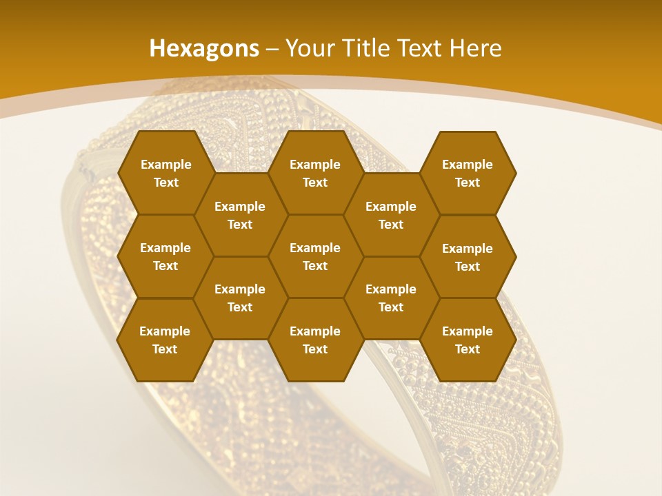 A Gold Bracelet On A White Surface With A Gold Background PowerPoint Template