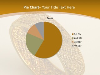 A Gold Bracelet On A White Surface With A Gold Background PowerPoint Template