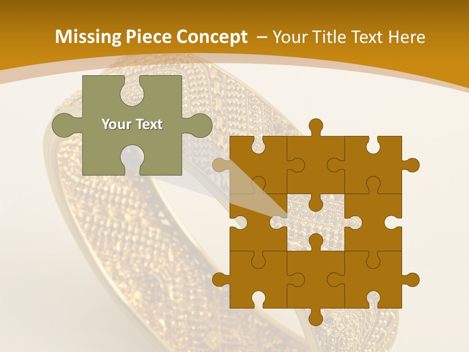 A Gold Bracelet On A White Surface With A Gold Background PowerPoint Template