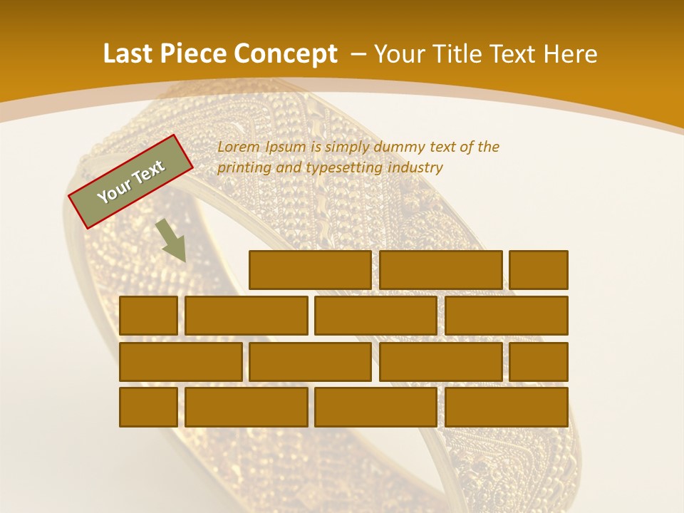 A Gold Bracelet On A White Surface With A Gold Background PowerPoint Template