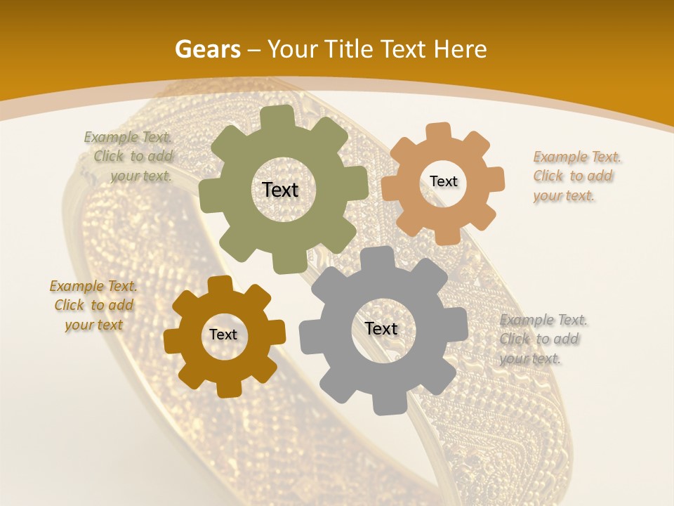 A Gold Bracelet On A White Surface With A Gold Background PowerPoint Template