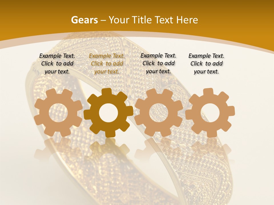 A Gold Bracelet On A White Surface With A Gold Background PowerPoint Template