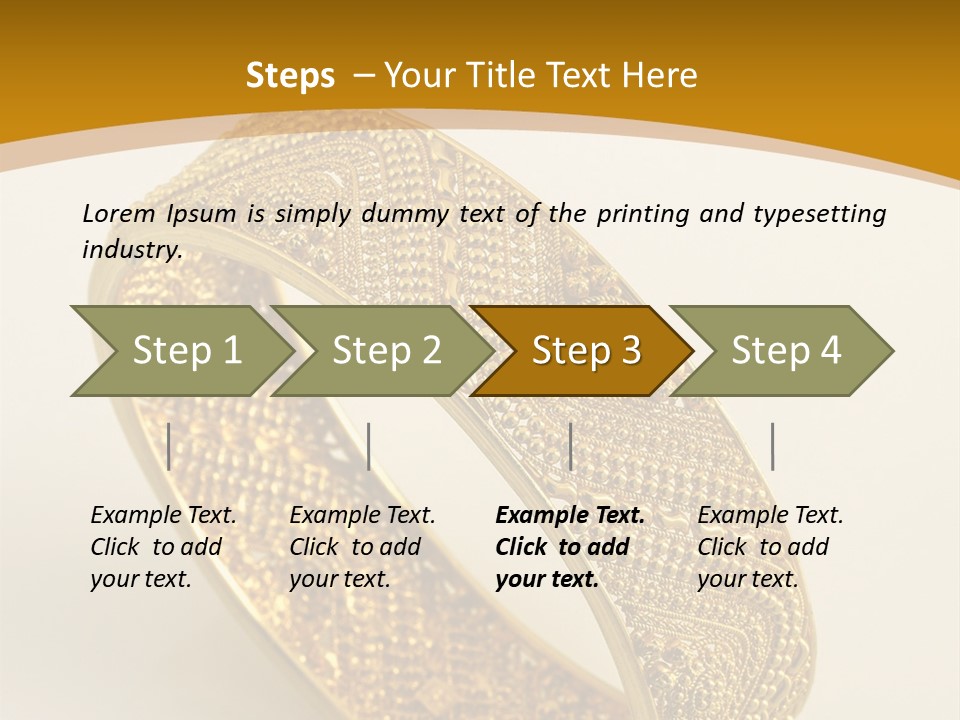 A Gold Bracelet On A White Surface With A Gold Background PowerPoint Template