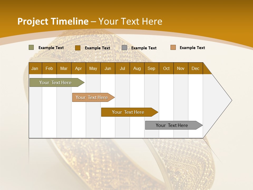 A Gold Bracelet On A White Surface With A Gold Background PowerPoint Template