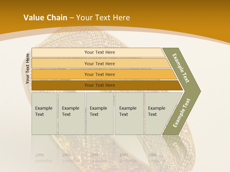 A Gold Bracelet On A White Surface With A Gold Background PowerPoint Template