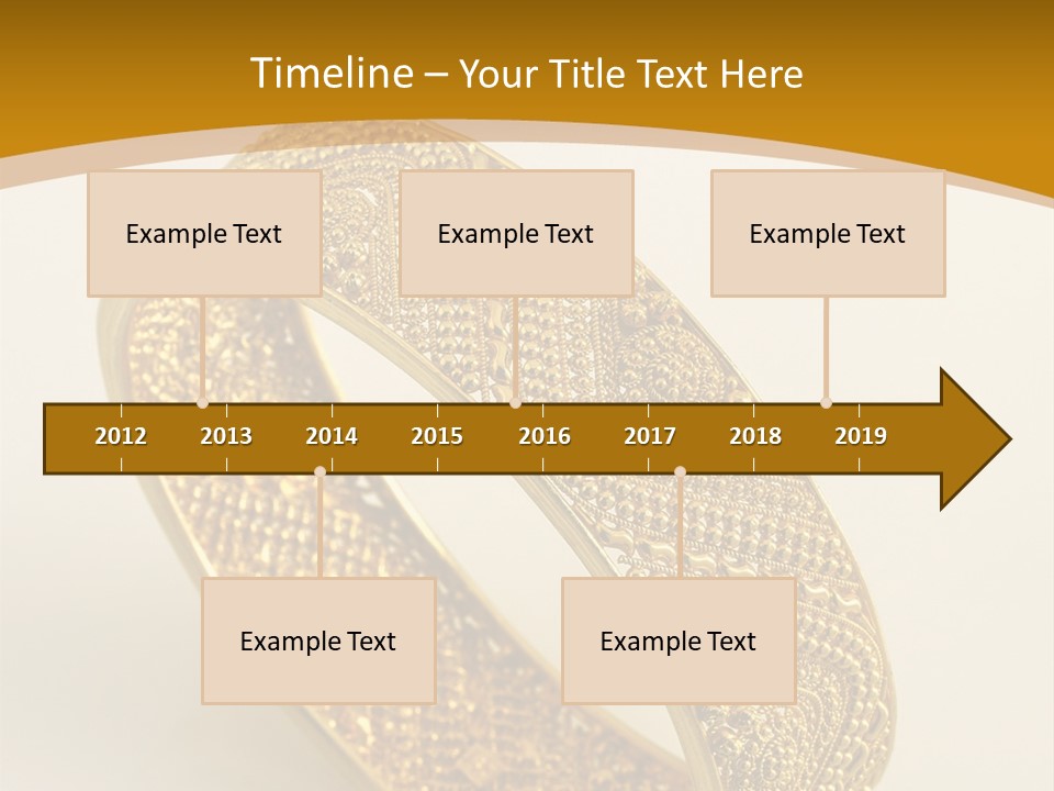 A Gold Bracelet On A White Surface With A Gold Background PowerPoint Template