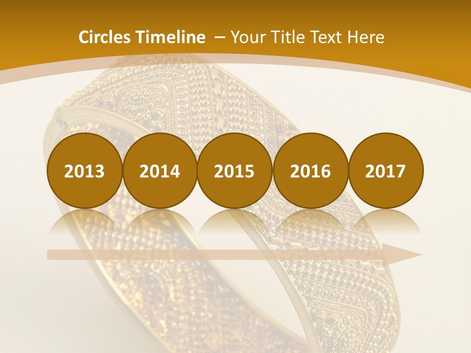 A Gold Bracelet On A White Surface With A Gold Background PowerPoint Template