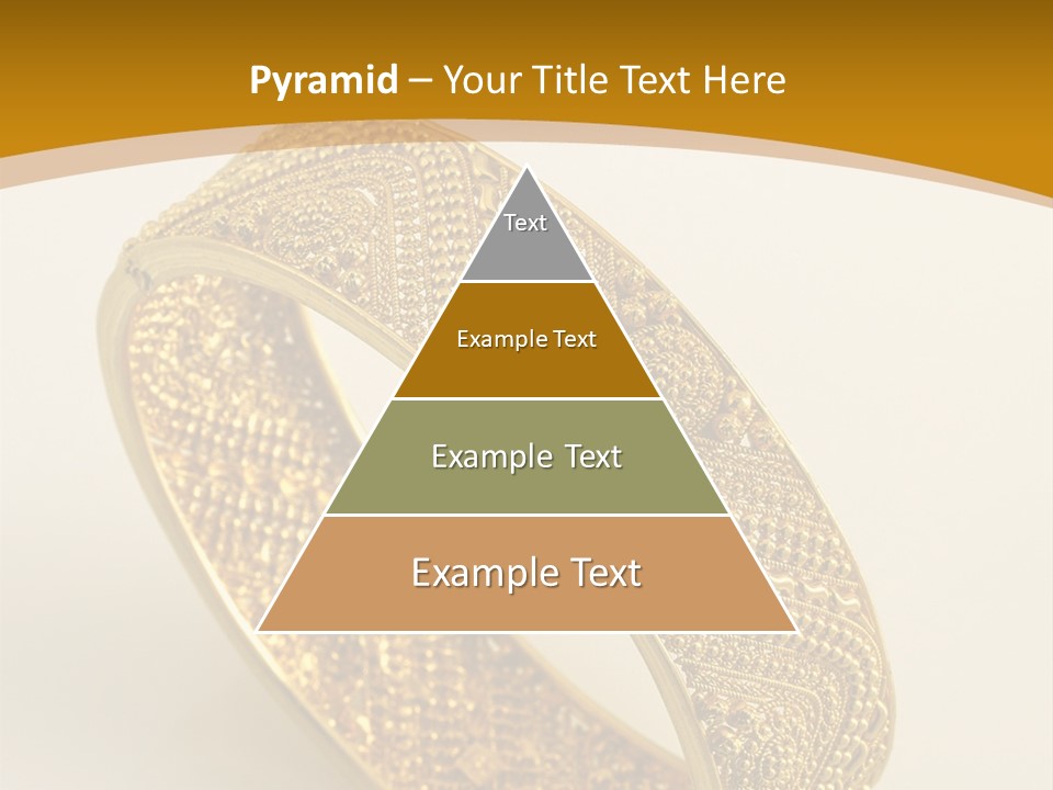 A Gold Bracelet On A White Surface With A Gold Background PowerPoint Template