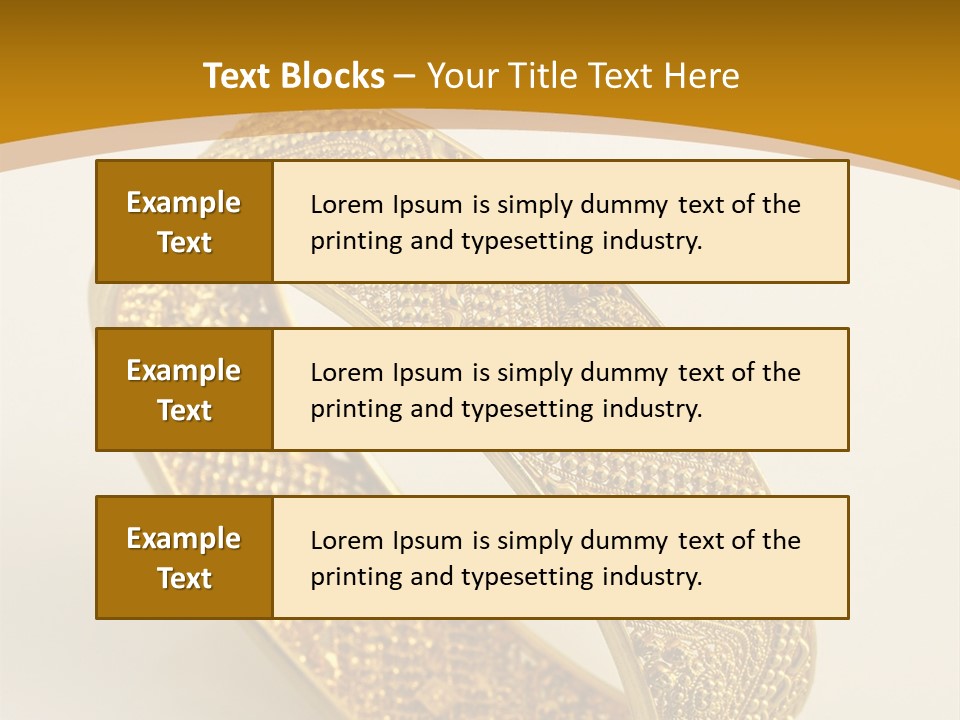 A Gold Bracelet On A White Surface With A Gold Background PowerPoint Template