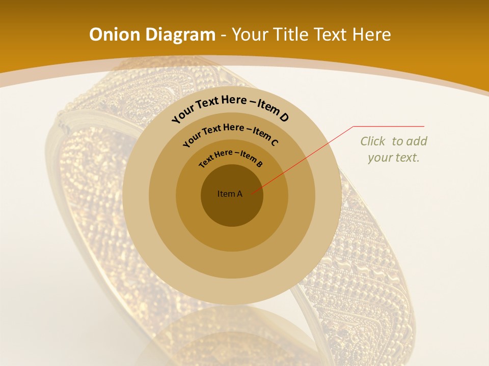 A Gold Bracelet On A White Surface With A Gold Background PowerPoint Template