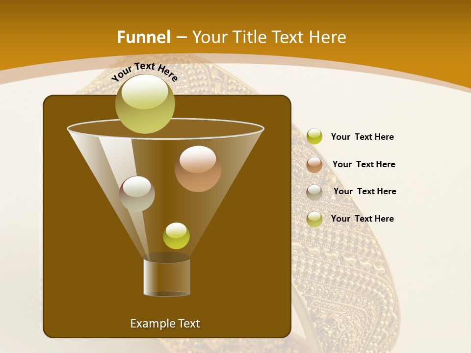 A Gold Bracelet On A White Surface With A Gold Background PowerPoint Template
