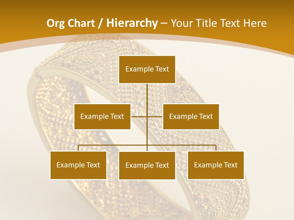 A Gold Bracelet On A White Surface With A Gold Background PowerPoint Template