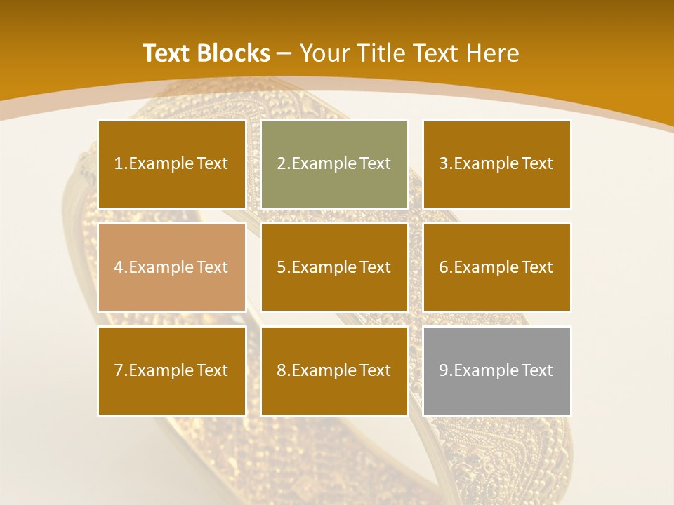 A Gold Bracelet On A White Surface With A Gold Background PowerPoint Template