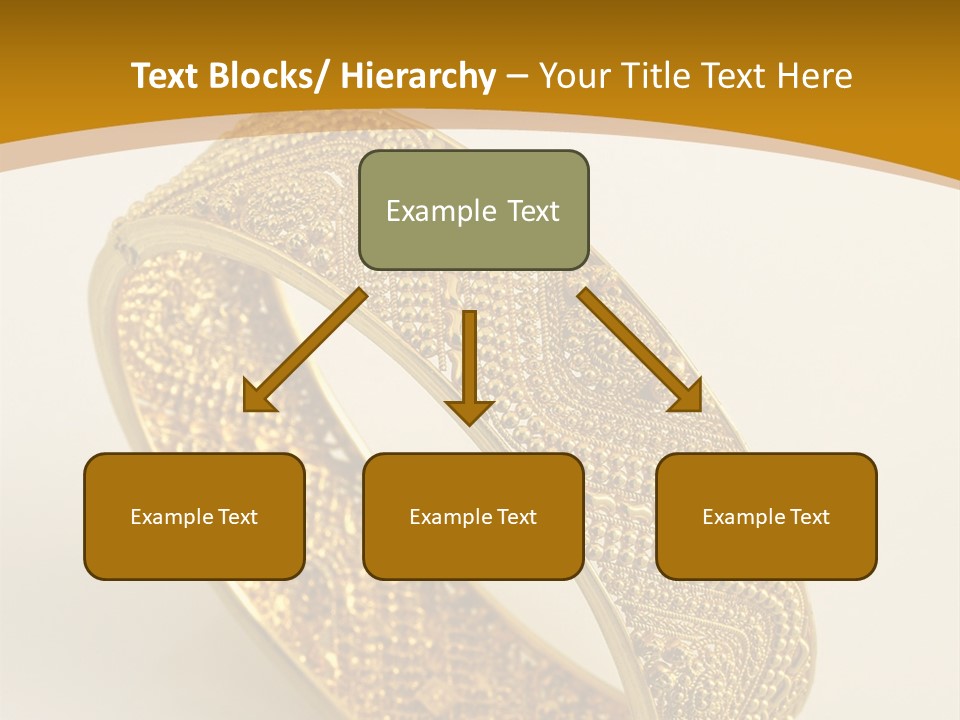 A Gold Bracelet On A White Surface With A Gold Background PowerPoint Template