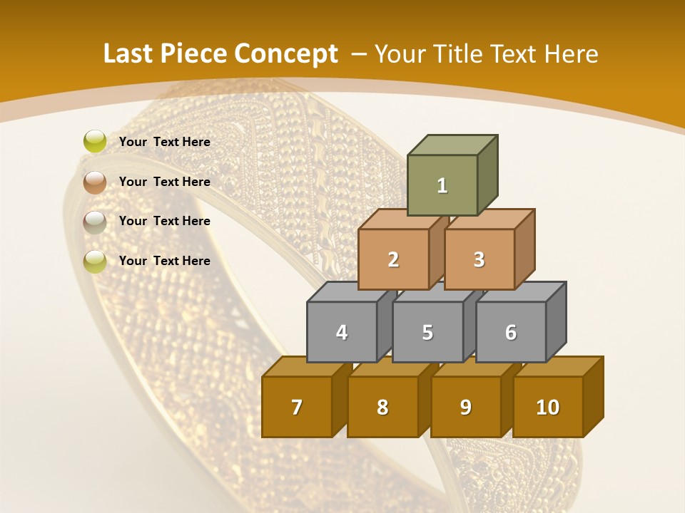 A Gold Bracelet On A White Surface With A Gold Background PowerPoint Template