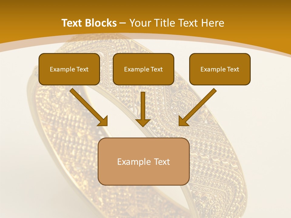 A Gold Bracelet On A White Surface With A Gold Background PowerPoint Template