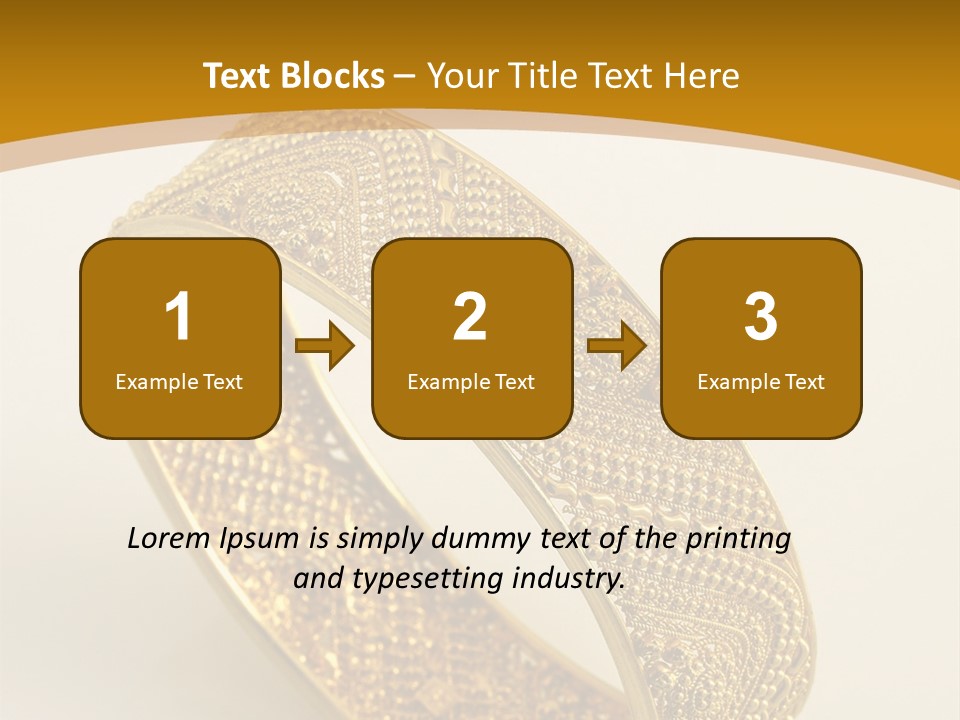A Gold Bracelet On A White Surface With A Gold Background PowerPoint Template