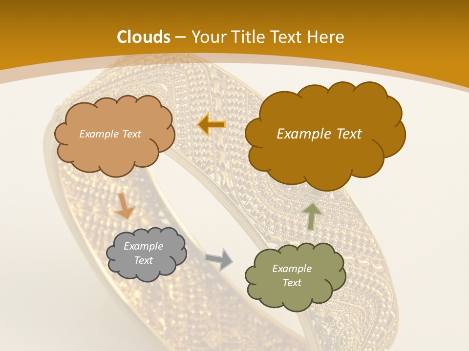 A Gold Bracelet On A White Surface With A Gold Background PowerPoint Template