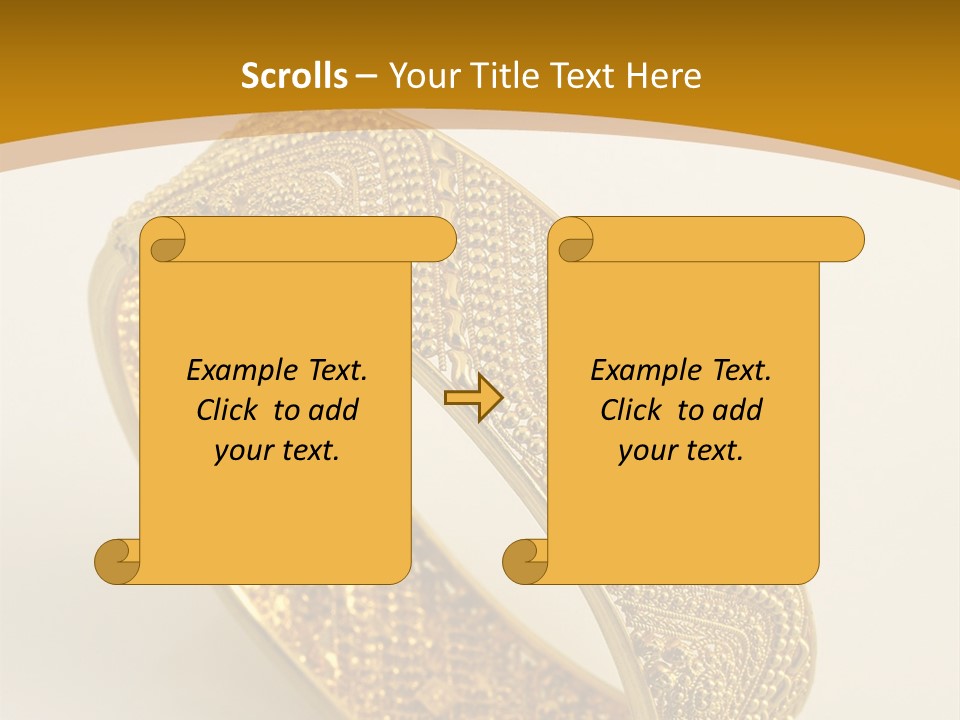 A Gold Bracelet On A White Surface With A Gold Background PowerPoint Template