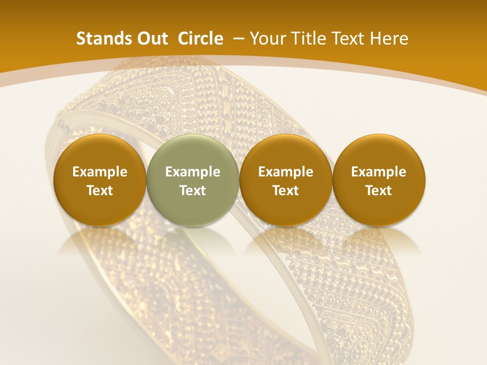 A Gold Bracelet On A White Surface With A Gold Background PowerPoint Template