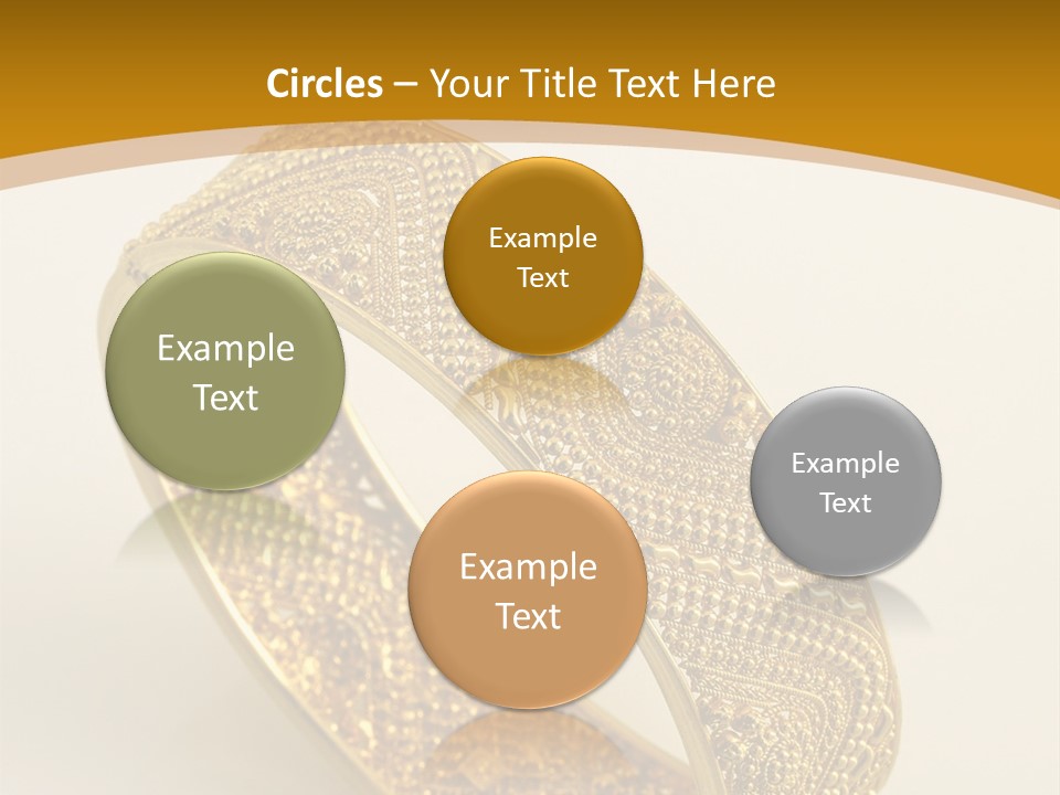A Gold Bracelet On A White Surface With A Gold Background PowerPoint Template