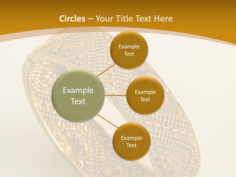 A Gold Bracelet On A White Surface With A Gold Background PowerPoint Template