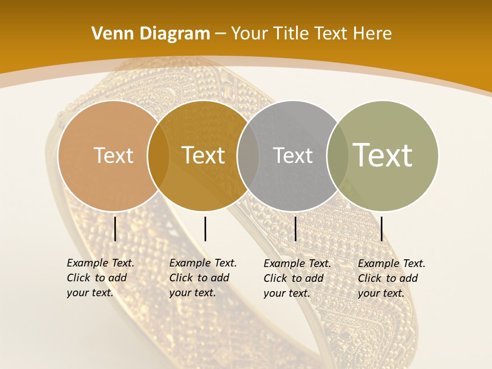 A Gold Bracelet On A White Surface With A Gold Background PowerPoint Template
