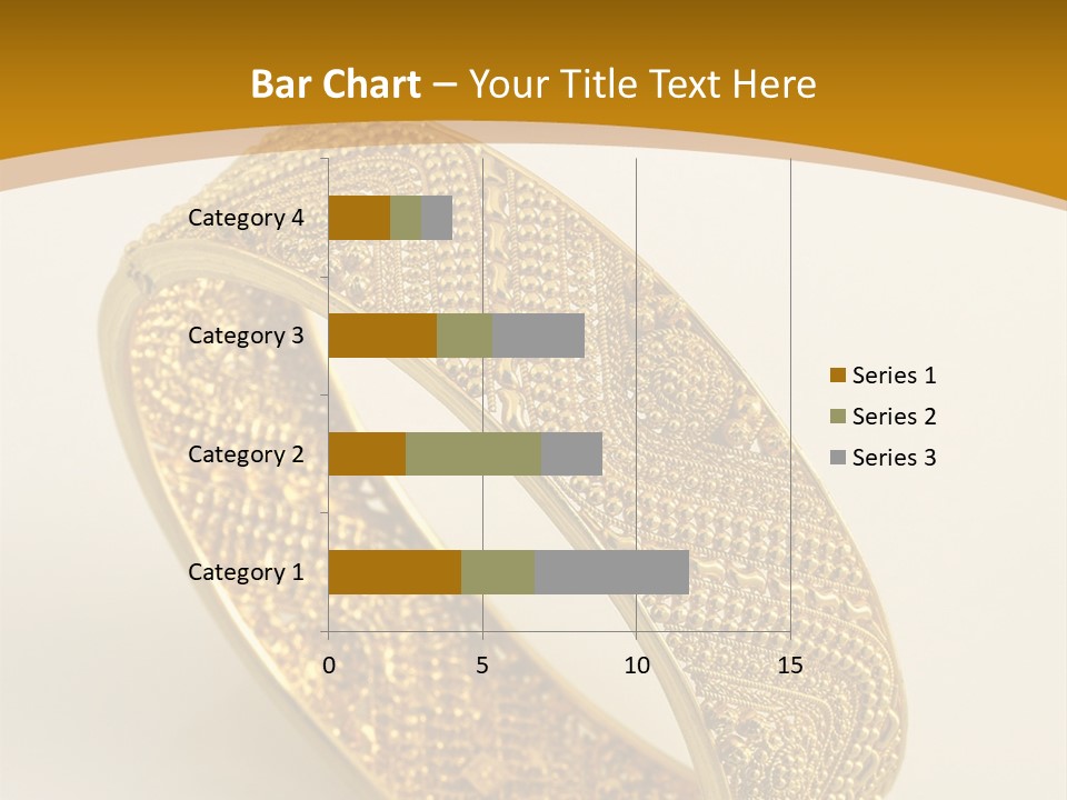 A Gold Bracelet On A White Surface With A Gold Background PowerPoint Template