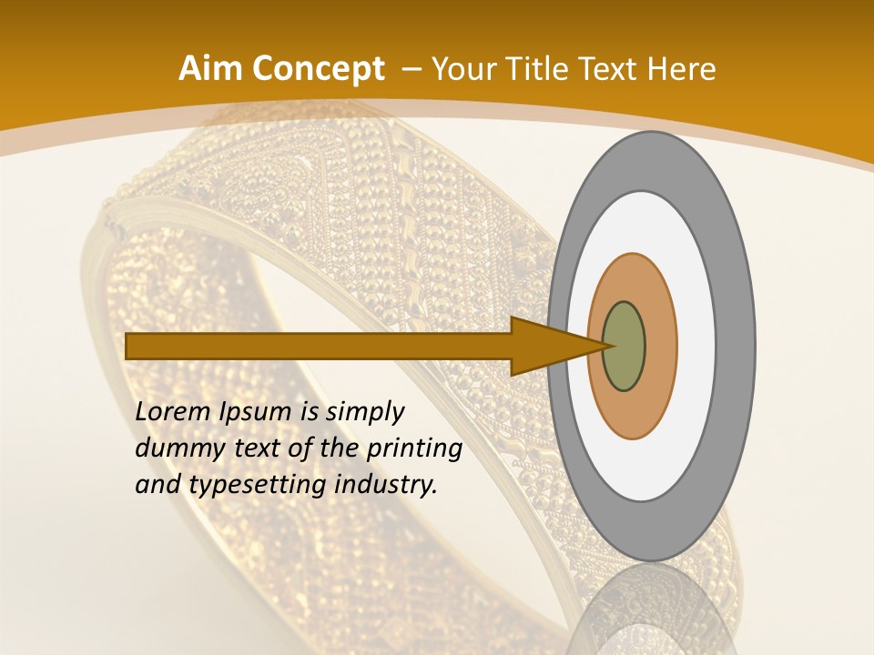 A Gold Bracelet On A White Surface With A Gold Background PowerPoint Template