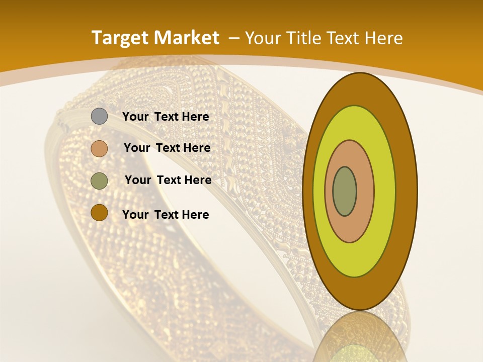 A Gold Bracelet On A White Surface With A Gold Background PowerPoint Template