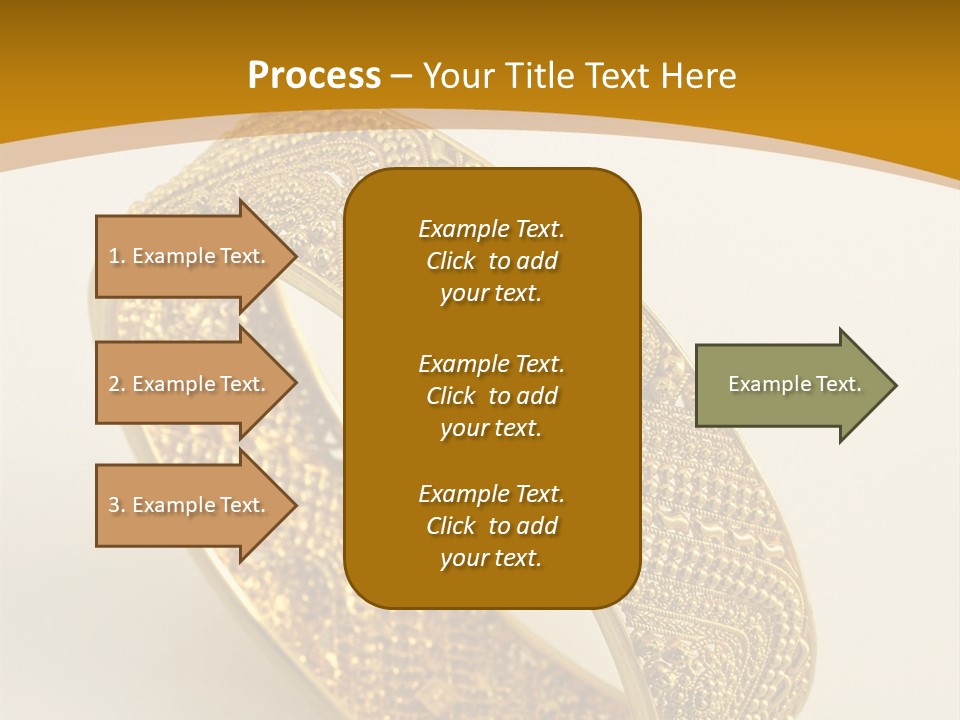 A Gold Bracelet On A White Surface With A Gold Background PowerPoint Template