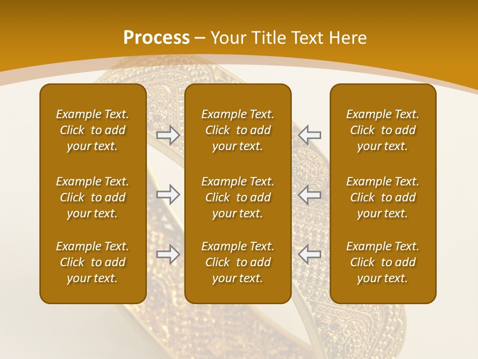 A Gold Bracelet On A White Surface With A Gold Background PowerPoint Template