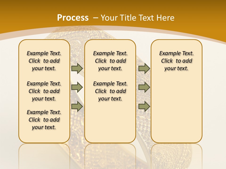 A Gold Bracelet On A White Surface With A Gold Background PowerPoint Template