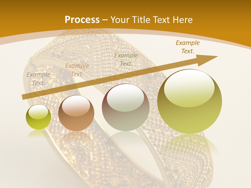 A Gold Bracelet On A White Surface With A Gold Background PowerPoint Template