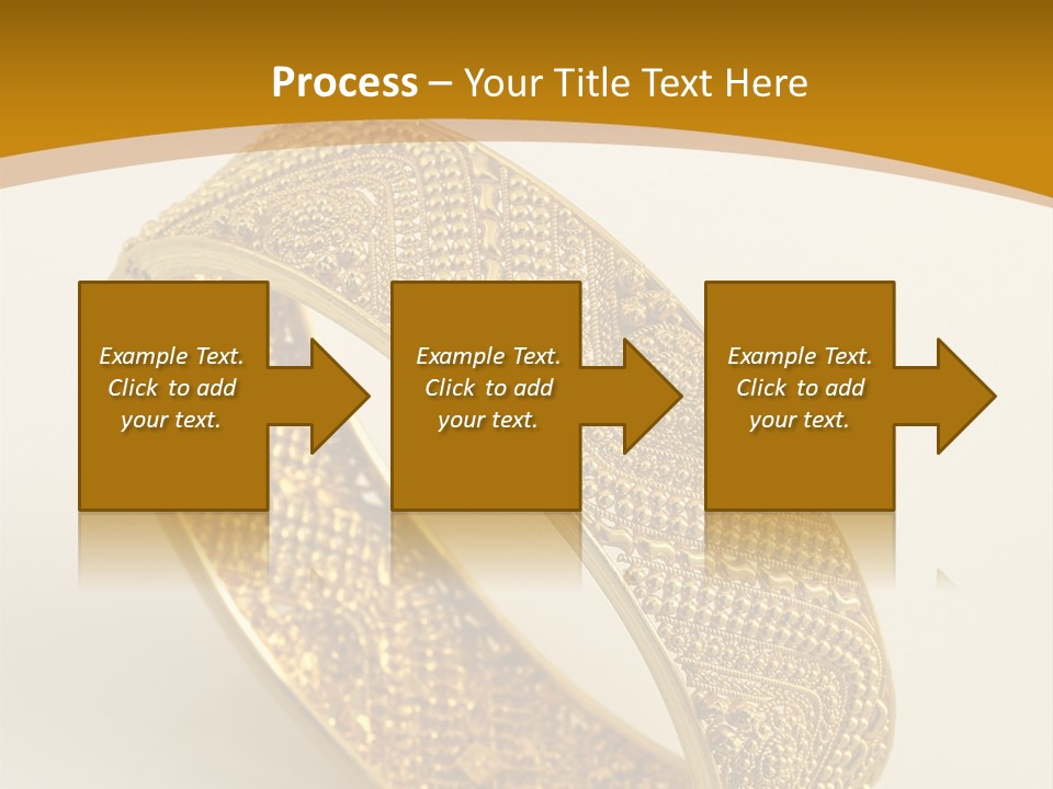 A Gold Bracelet On A White Surface With A Gold Background PowerPoint Template