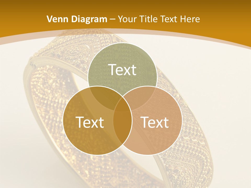 A Gold Bracelet On A White Surface With A Gold Background PowerPoint Template