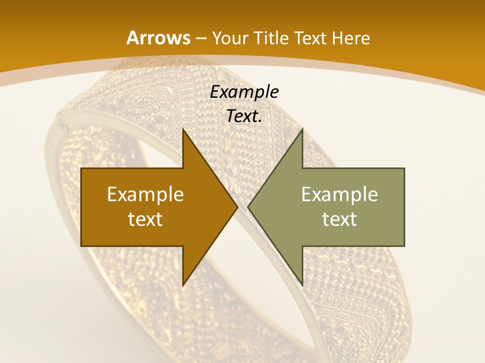 A Gold Bracelet On A White Surface With A Gold Background PowerPoint Template