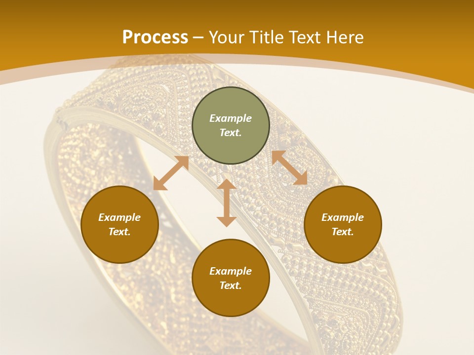 A Gold Bracelet On A White Surface With A Gold Background PowerPoint Template