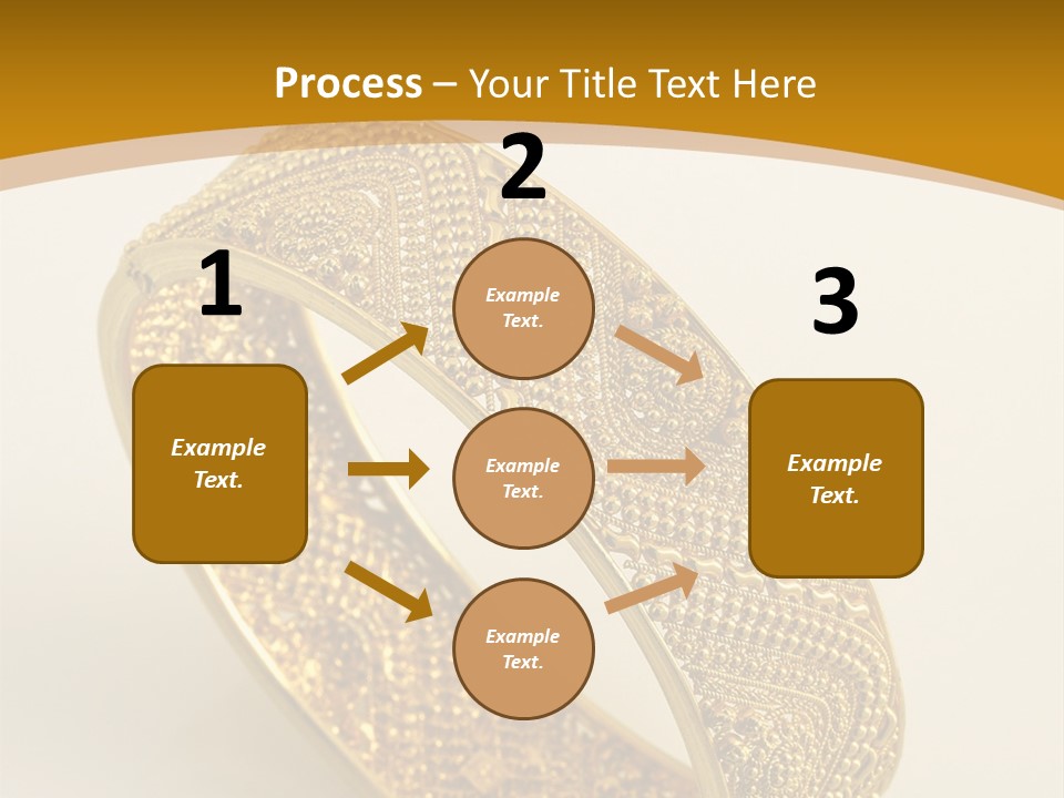 A Gold Bracelet On A White Surface With A Gold Background PowerPoint Template