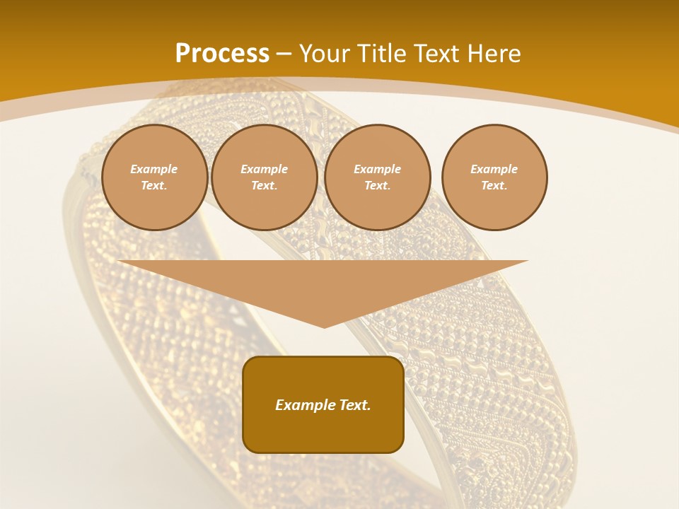 A Gold Bracelet On A White Surface With A Gold Background PowerPoint Template