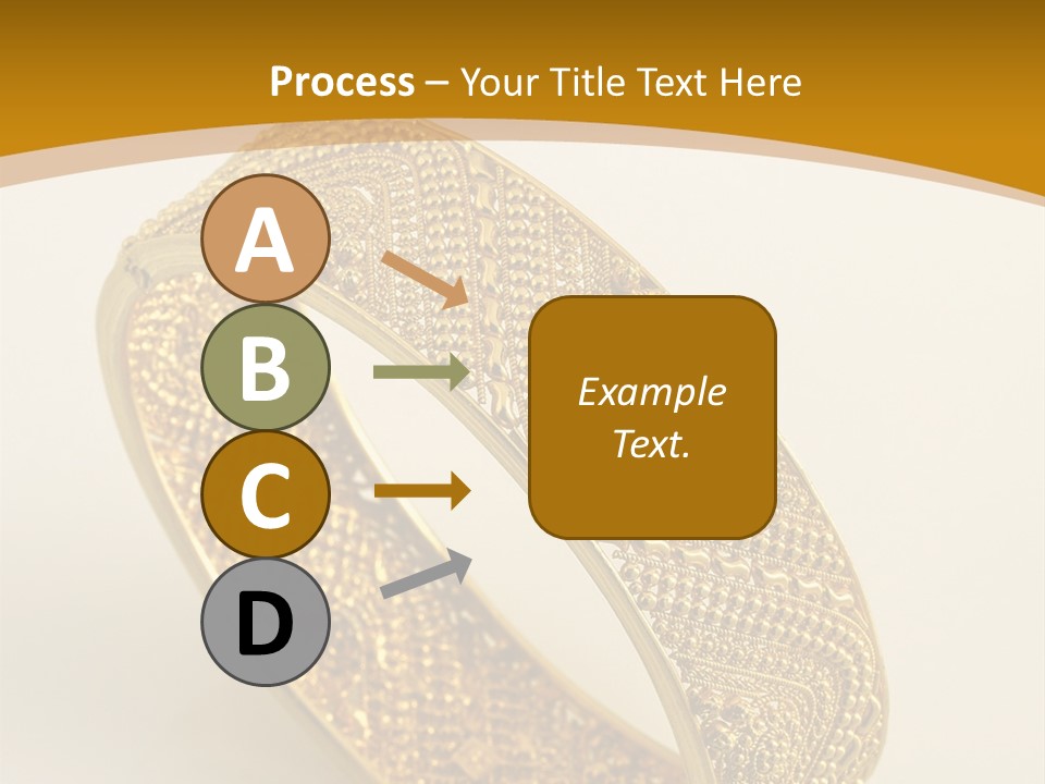 A Gold Bracelet On A White Surface With A Gold Background PowerPoint Template