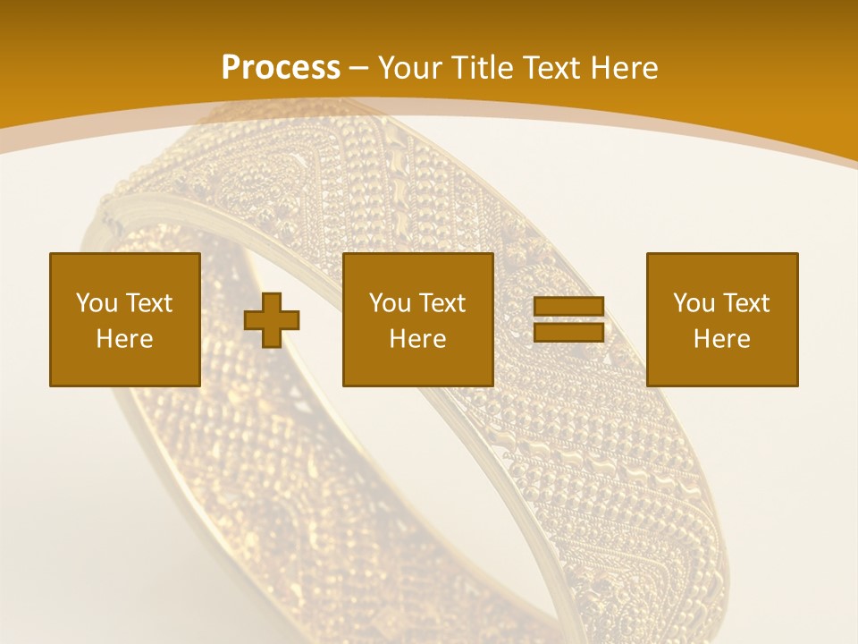 A Gold Bracelet On A White Surface With A Gold Background PowerPoint Template