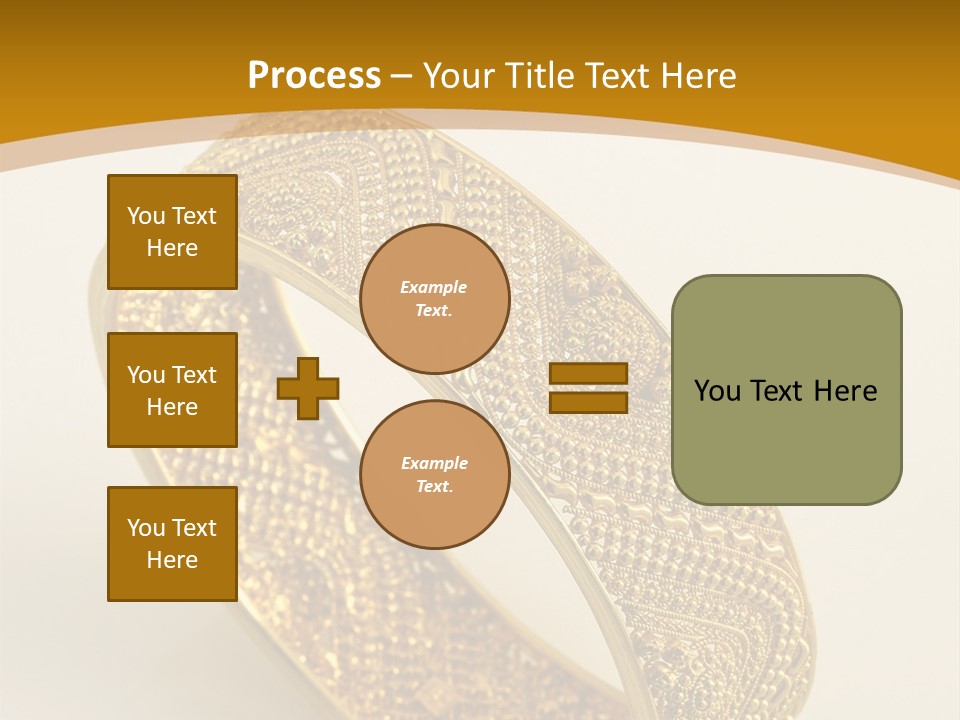 A Gold Bracelet On A White Surface With A Gold Background PowerPoint Template