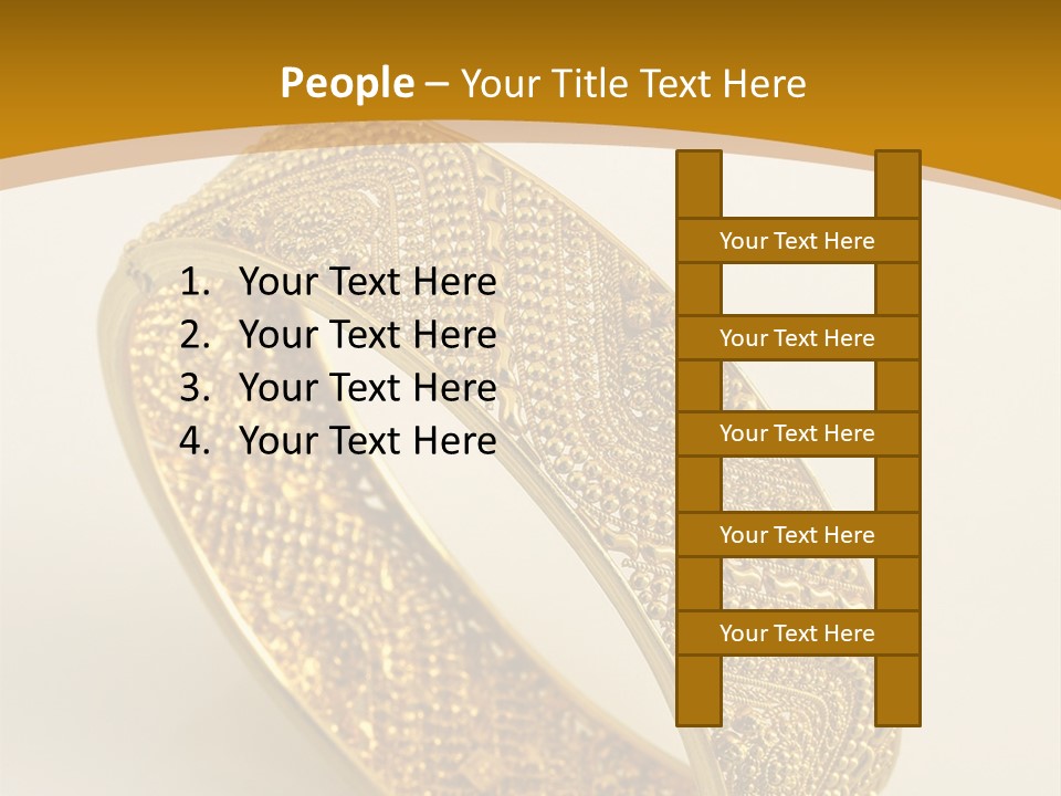 A Gold Bracelet On A White Surface With A Gold Background PowerPoint Template