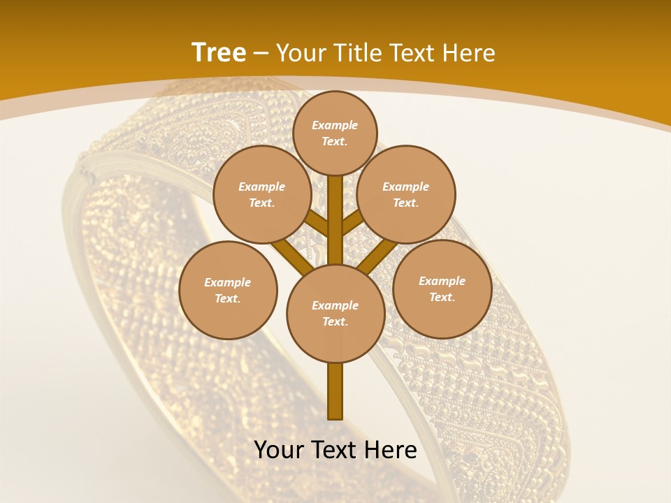 A Gold Bracelet On A White Surface With A Gold Background PowerPoint Template