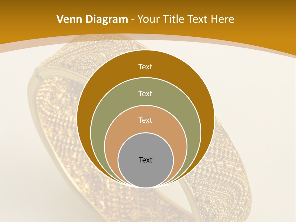 A Gold Bracelet On A White Surface With A Gold Background PowerPoint Template