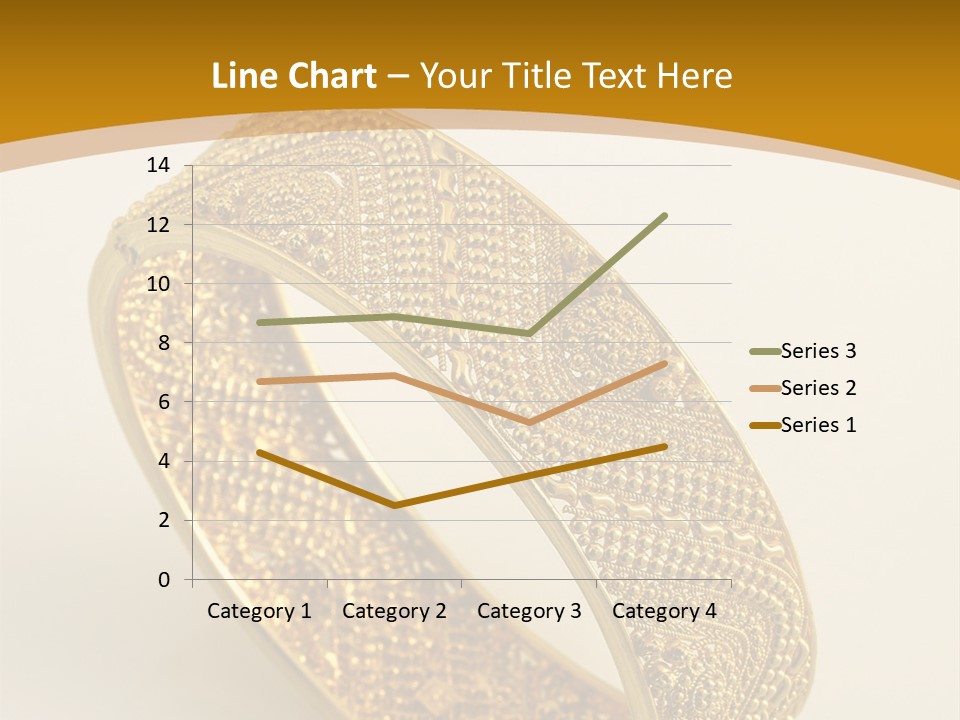 A Gold Bracelet On A White Surface With A Gold Background PowerPoint Template