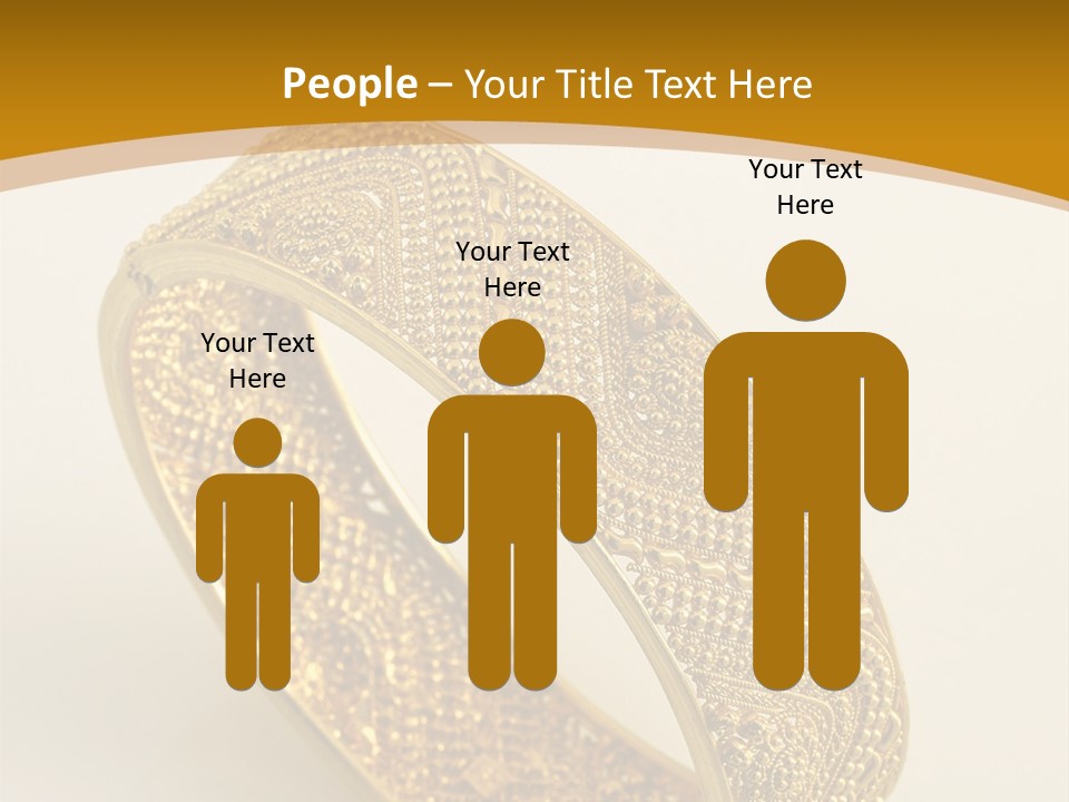 A Gold Bracelet On A White Surface With A Gold Background PowerPoint Template
