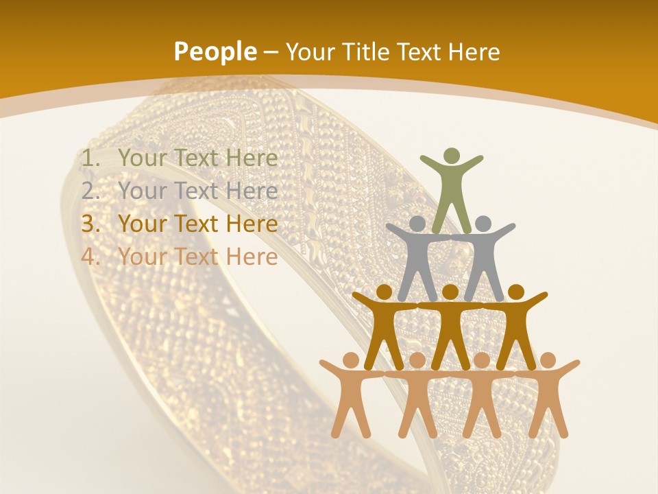A Gold Bracelet On A White Surface With A Gold Background PowerPoint Template