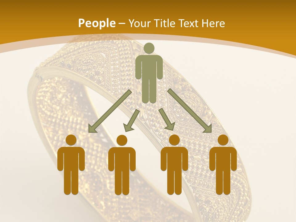 A Gold Bracelet On A White Surface With A Gold Background PowerPoint Template